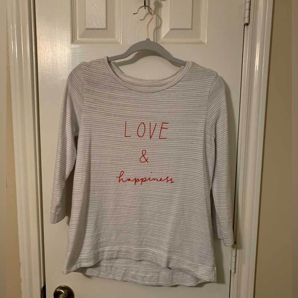 Loft Grey and White Tee
